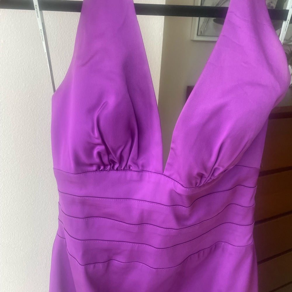 Vibrant Purple Halter Dress Classy